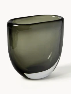 Jarrones|Jarrones>Westwing Collection Jarrón de vidrio Aurum, 20 cm Gris transparente