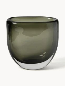 Jarrones|Jarrones>Westwing Collection Jarrón de vidrio Aurum, 20 cm Gris transparente