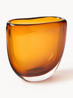 Jarrones|Jarrones>Westwing Collection Jarrón de vidrio Aurum, 20 cm Naranja transparente