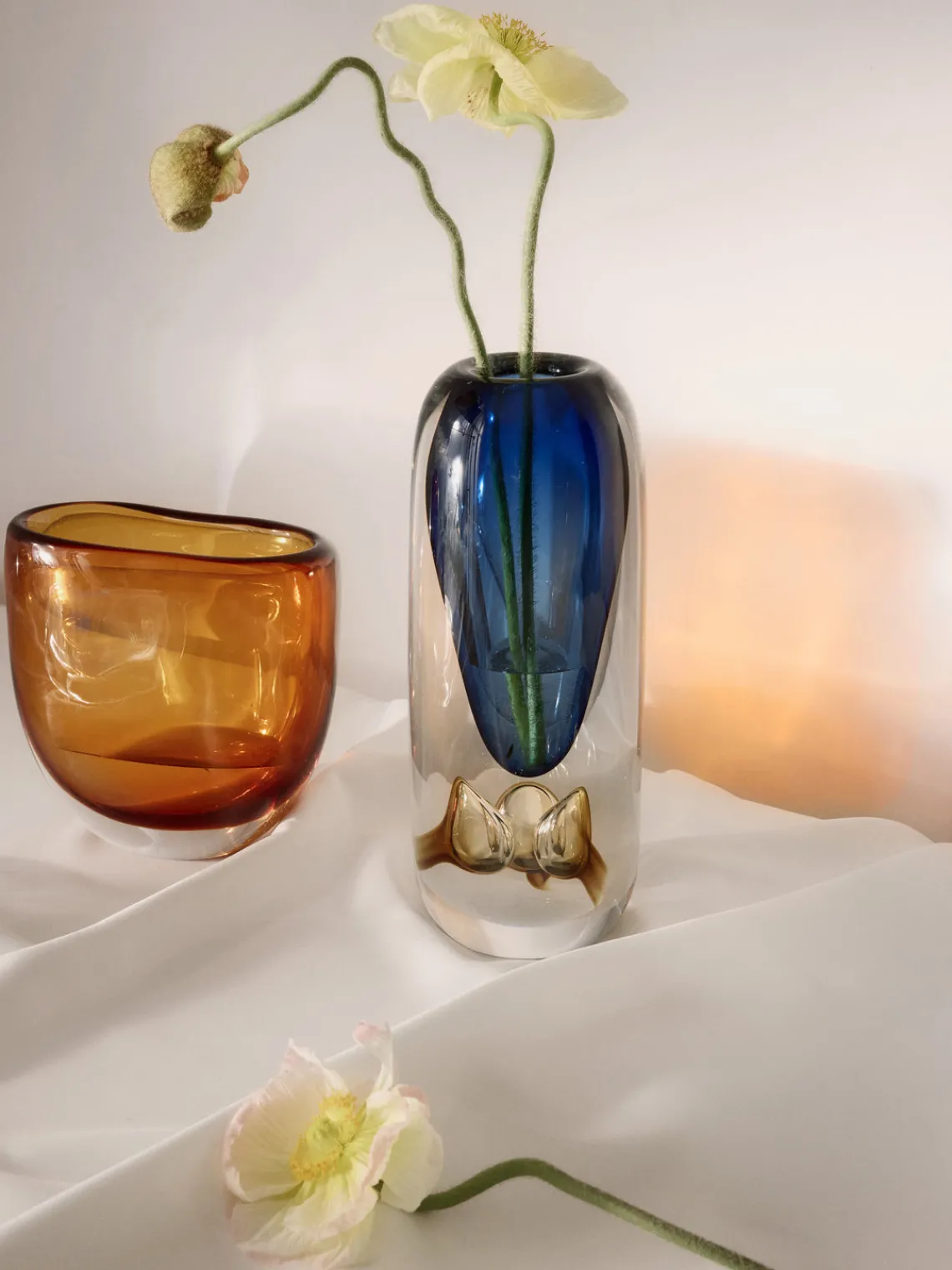 Jarrones|Jarrones>Westwing Collection Jarrón de vidrio Aurum, 20 cm Naranja transparente