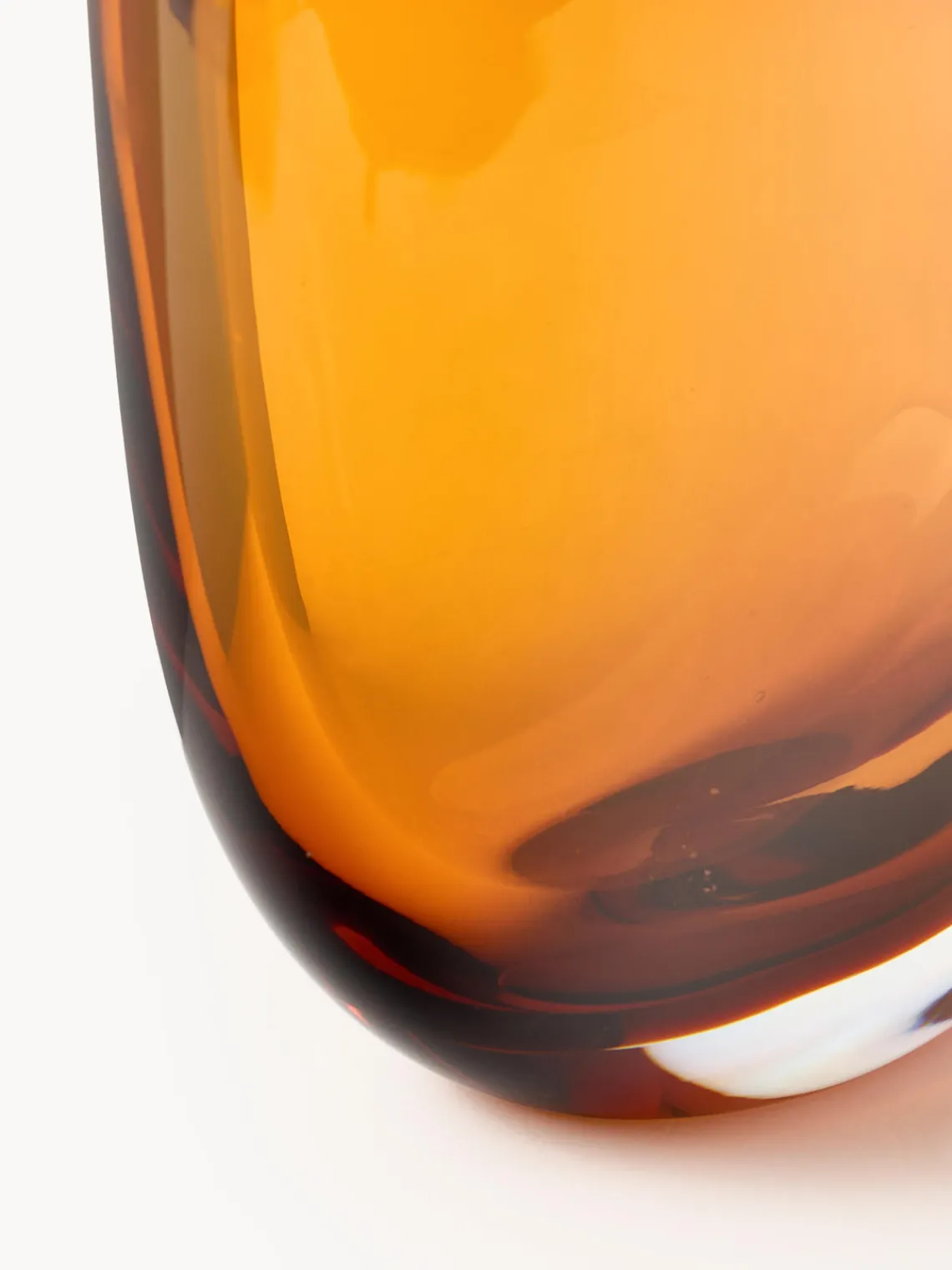 Jarrones|Jarrones>Westwing Collection Jarrón de vidrio Aurum, 20 cm Naranja transparente