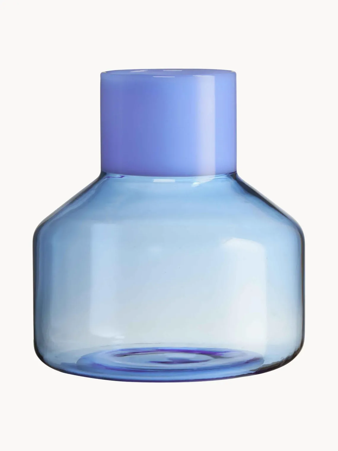 Jarrones|Jarrones>DESIGN LETTERS Jarrón de vidrio borosilicato Generous, 14 cm Azul, azul claro transparente