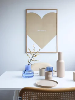 Jarrones|Jarrones>DESIGN LETTERS Jarrón de vidrio borosilicato Generous, 14 cm Azul, azul claro transparente