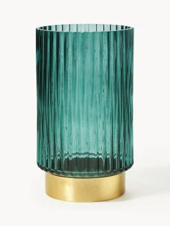 Jarrones|Jarrones>Westwing Collection Jarrón de vidrio con base de metal Lene, Al 20 cm