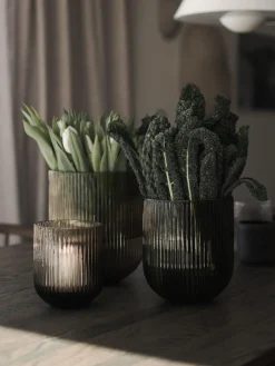 Clearance Jarrón de vidrio Simple Stripe, 18 cm Jarrones|Jarrones