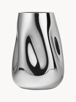 Jarrones|Jarrones>Westwing Collection Jarrón de vidrio soplado artesanalmente Mirror, 26 cm Plateado