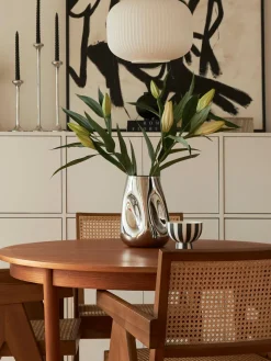 Jarrones|Jarrones>Westwing Collection Jarrón de vidrio soplado artesanalmente Mirror, 26 cm Plateado