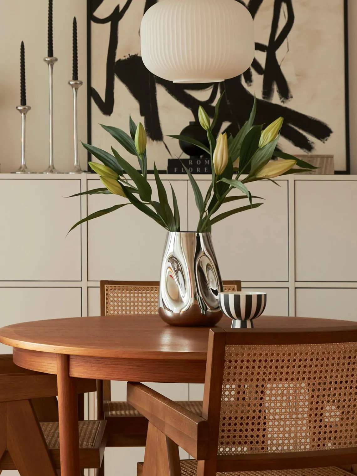 Jarrones|Jarrones>Westwing Collection Jarrón de vidrio soplado artesanalmente Mirror, 26 cm Plateado