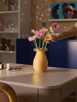 Sale Jarrón de vidrio soplado con adornos Gloria, Al 24 cm Jarrones|Jarrones