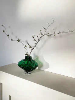 Jarrones|Jarrones></noscript>Hein Studio Jarrón de vidrio soplado Canyon, 23 cm Verde