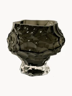 Jarrones|Jarrones>Hein Studio Jarrón de vidrio soplado Canyon, 18 cm Marrón oscuro
