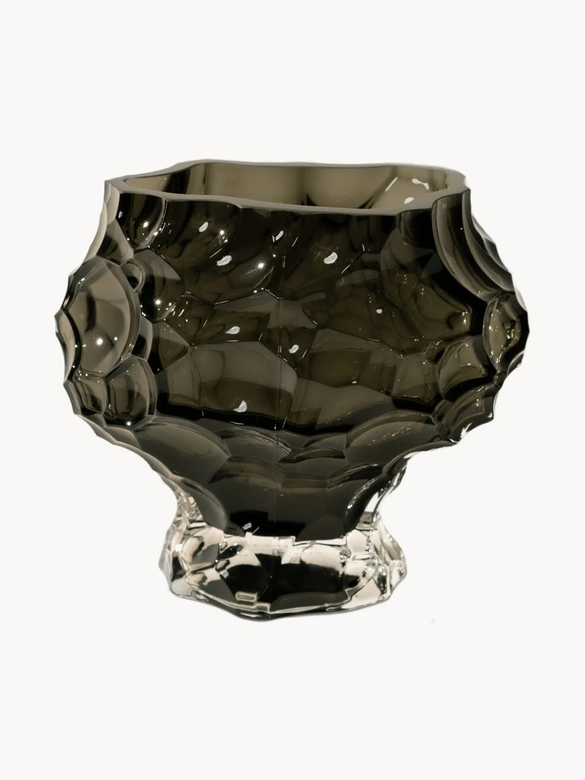 Jarrones|Jarrones>Hein Studio Jarrón de vidrio soplado Canyon, 18 cm Marrón oscuro