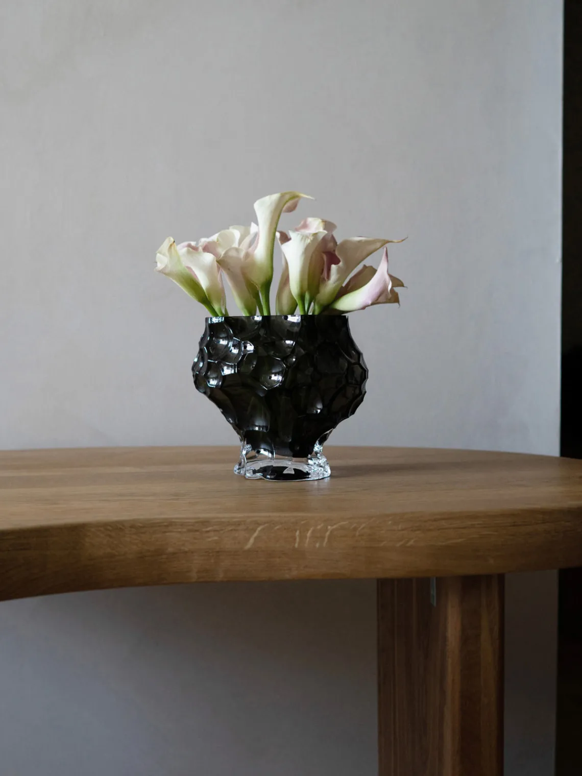 Jarrones|Jarrones>Hein Studio Jarrón de vidrio soplado Canyon, 18 cm Marrón oscuro