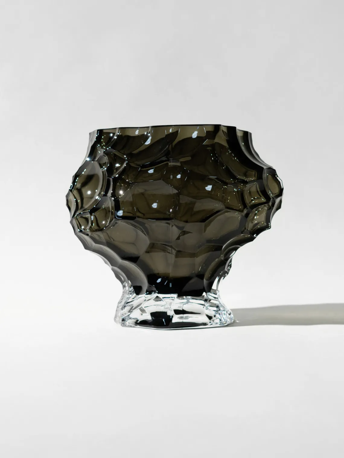 Jarrones|Jarrones>Hein Studio Jarrón de vidrio soplado Canyon, 18 cm Marrón oscuro