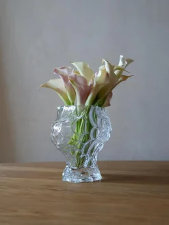 Jarrones|Jarrones>Hein Studio Jarrón de vidrio soplado Canyon, 18 cm Transparente