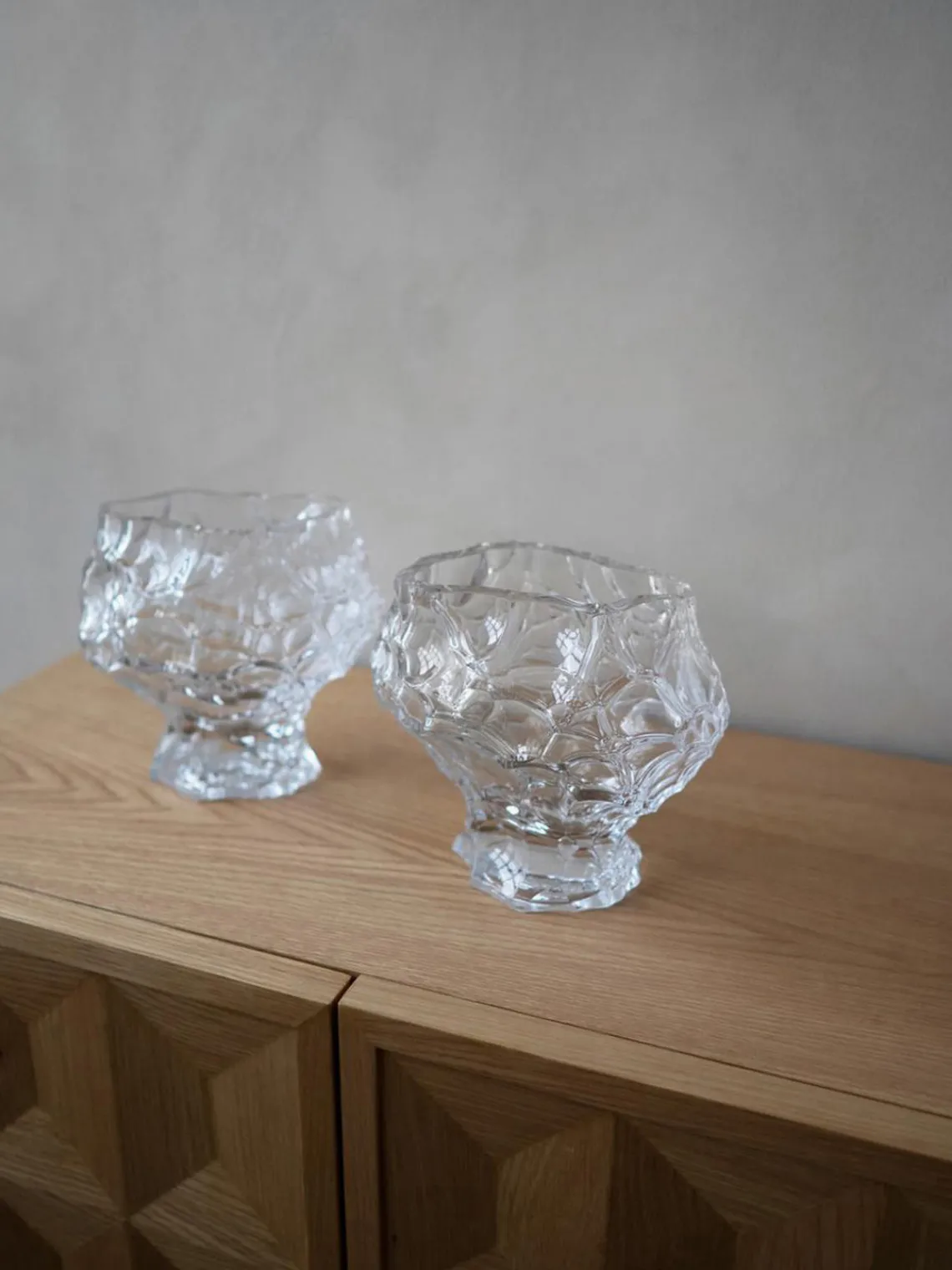 Jarrones|Jarrones>Hein Studio Jarrón de vidrio soplado Canyon, 18 cm Transparente