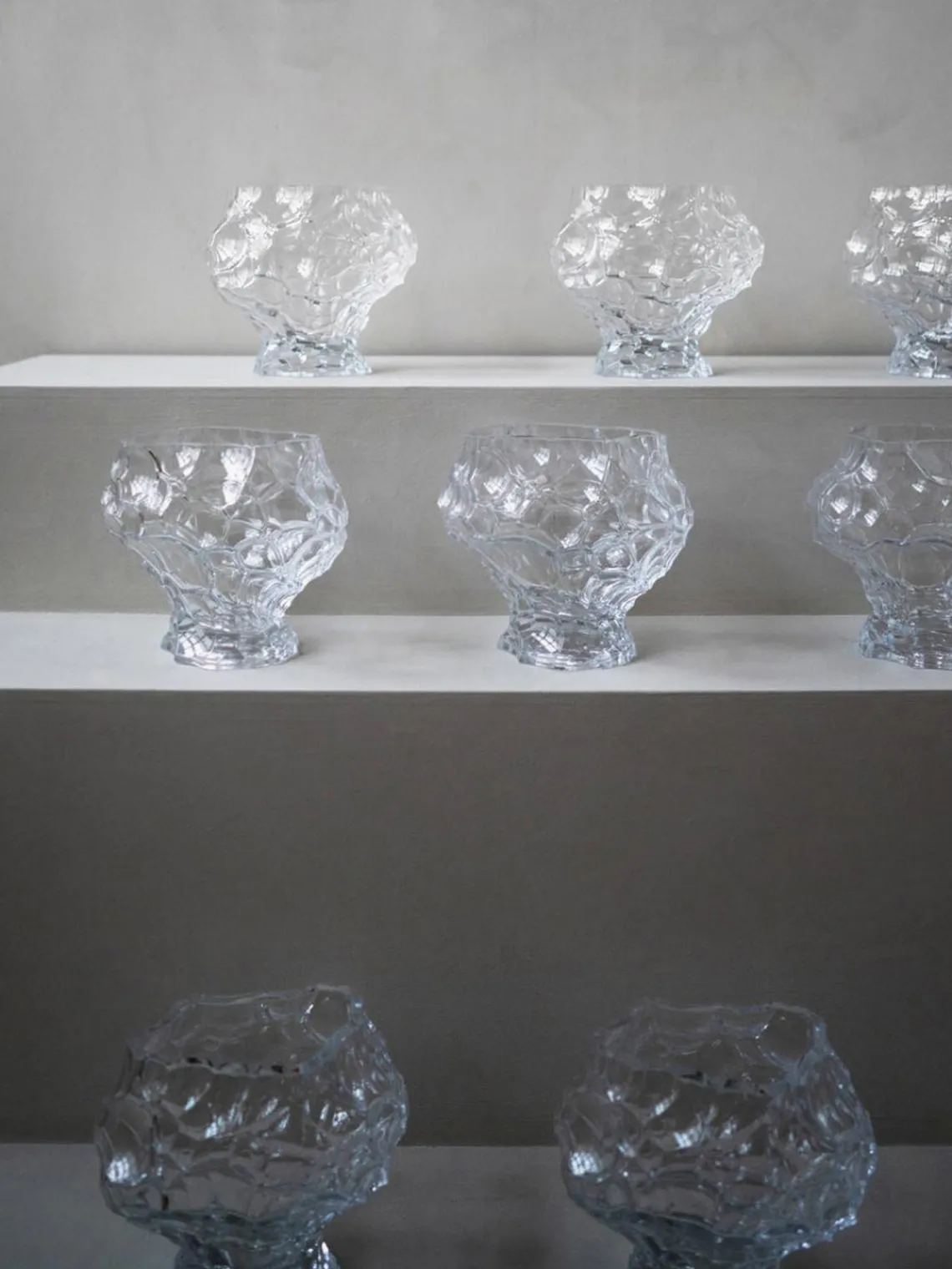 Jarrones|Jarrones>Hein Studio Jarrón de vidrio soplado Canyon, 18 cm Transparente