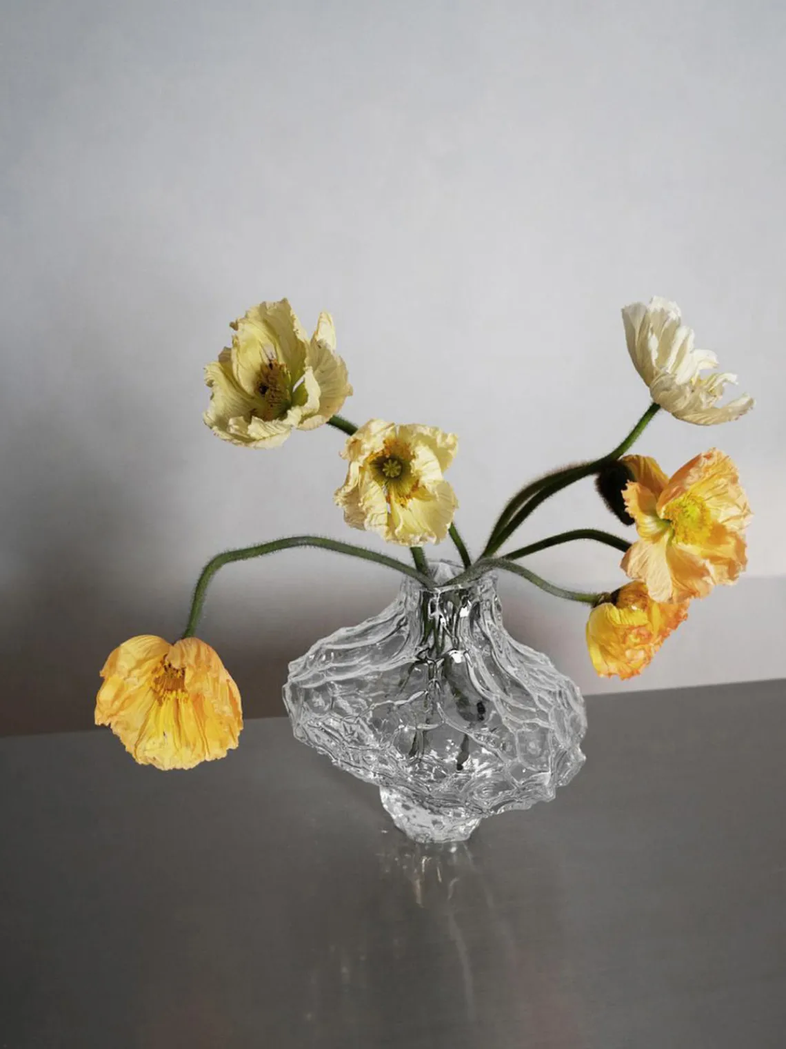 Jarrones|Jarrones>Hein Studio Jarrón de vidrio soplado Canyon, 23 cm Transparente