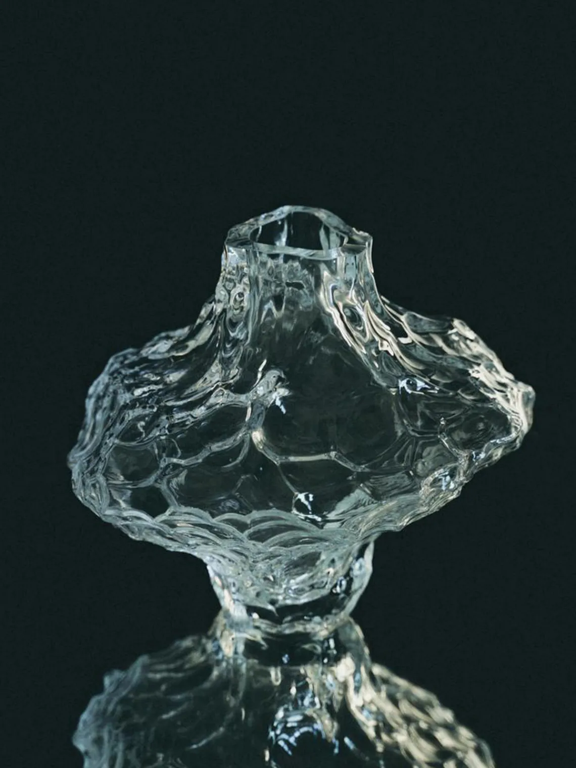 Jarrones|Jarrones>Hein Studio Jarrón de vidrio soplado Canyon, 23 cm Transparente