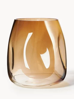 Jarrones|Jarrones>Westwing Collection Jarrón de vidrio soplado Lustre, 17 cm Ocre