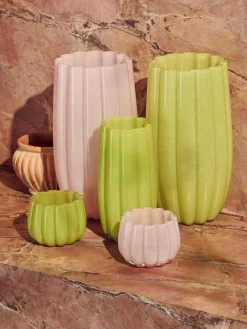 Sale Jarrón de vidrio soplado Melon, 38 cm Jarrones|Jarrones