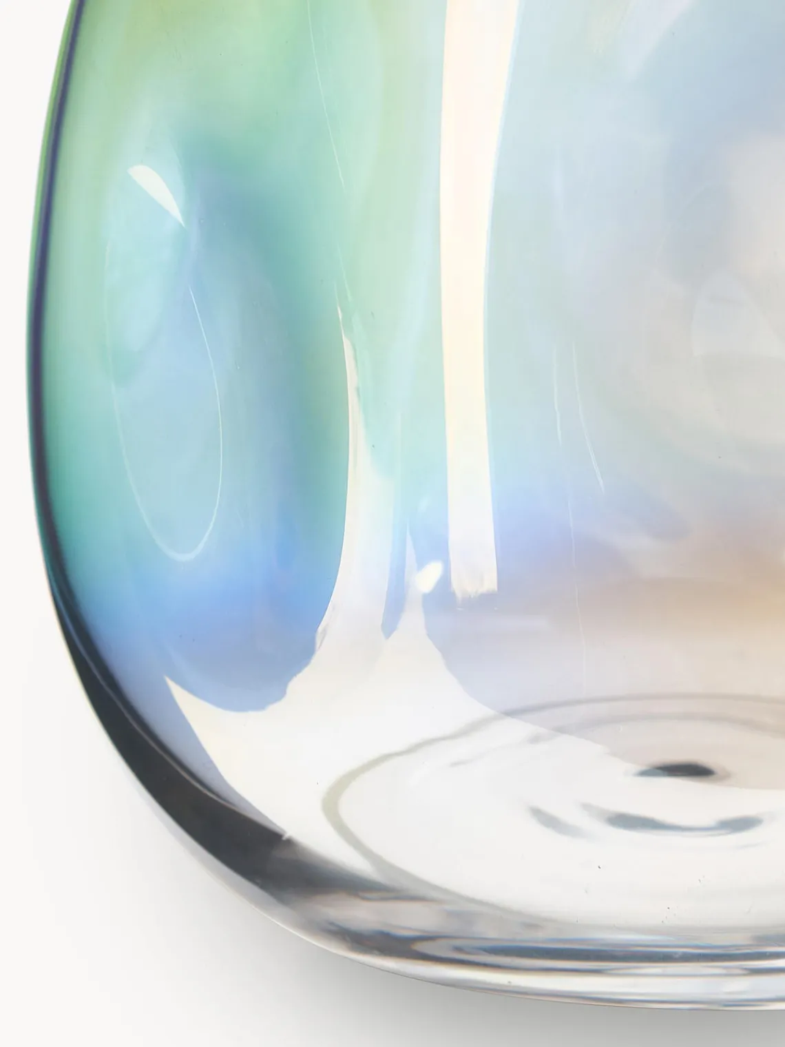 Jarrones|Jarrones>Westwing Collection Jarrón de vidrio soplado Rainbow, 17 cm Transparente iridiscente