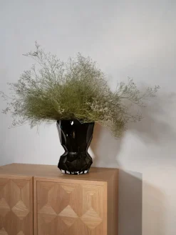 Jarrones|Jarrones>Hein Studio Jarrón de vidrio soplado Reflection, 30 cm Marrón oscuro