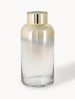 Jarrones|Jarrones>Westwing Collection Jarrón de vidrio soplado Uma, 35 cm Transparente, dorado