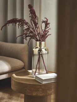 Jarrones|Jarrones>Westwing Collection Jarrón de vidrio soplado Uma, 35 cm Transparente, dorado