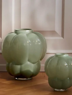 Jarrones|Jarrones>AYTM Jarrón de vidrio soplado Uva, 35 cm Verde salvia brillante