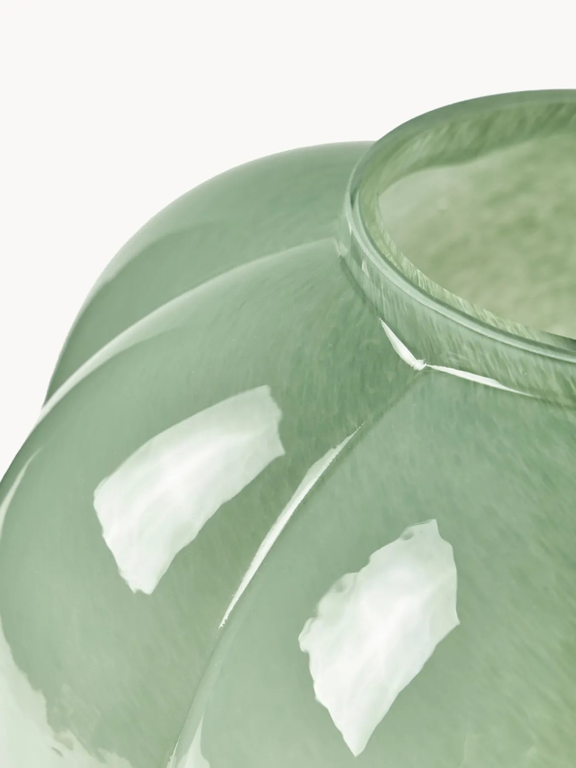 Jarrones|Jarrones>AYTM Jarrón de vidrio soplado Uva, 35 cm Verde salvia brillante