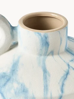 Jarrones|Jarrones>Westwing Collection Jarrón en look mármol Kiko, 27 cm Look mármol azul y blanco