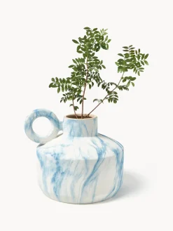 Jarrones|Jarrones></noscript>Westwing Collection Jarrón en look mármol Kiko, 27 cm Look mármol azul y blanco