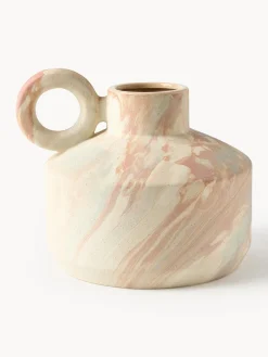Jarrones|Jarrones>Westwing Collection Jarrón en look mármol Kiko, 27 cm Look mármol malva y beige claro