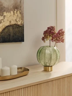 Jarrones|Jarrones>Bloomingville Jarrón esfera de vidrio Mickey, 21 cm