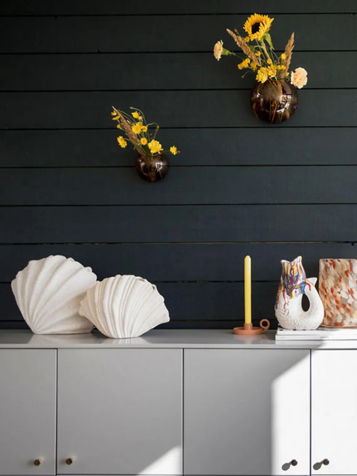 Jarrones|Jarrones>byon Jarrón grande de diseño Shell, Al 21 cm