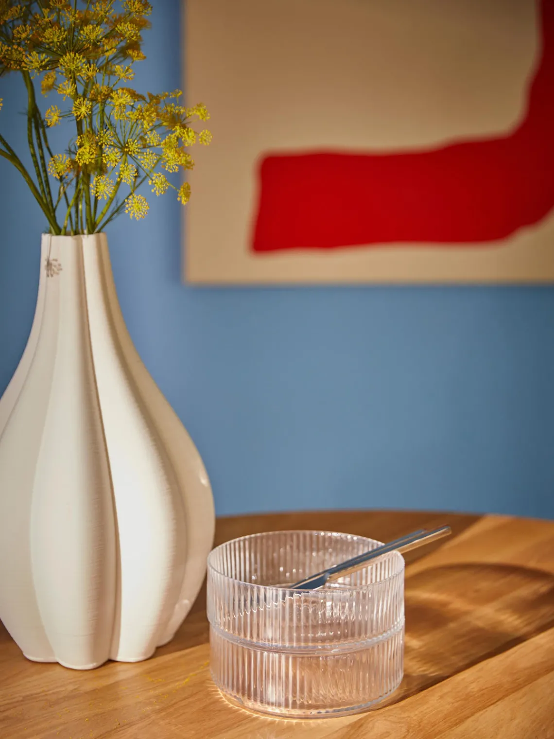 Jarrones|Jarrones>Westwing Collection Jarrón grande de porcelana en 3D Melody, 40 cm