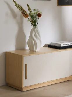 Jarrones|Jarrones>Westwing Collection Jarrón grande de porcelana impresa en 3D Melody, 40 cm