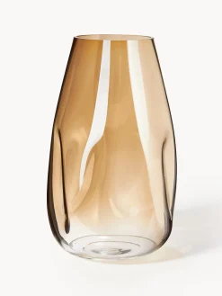 Jarrones|Jarrones>Westwing Collection Jarrón grande de vidrio soplado Luster, 35 cm Ocre