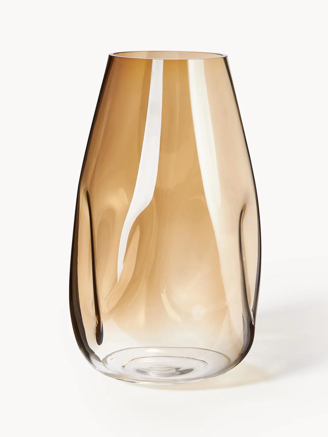 Jarrones|Jarrones>Westwing Collection Jarrón grande de vidrio soplado Luster, 35 cm Ocre