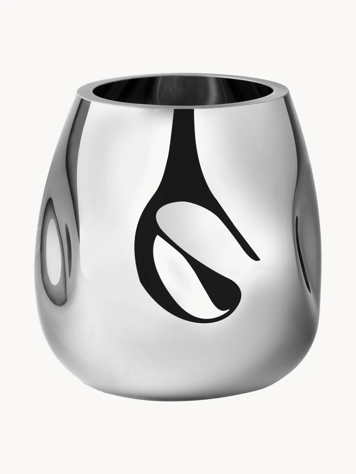 Jarrones|Jarrones>Westwing Collection Jarrón pequeño de vidrio soplado artesanalmente Mirror, 17 cm Plateado