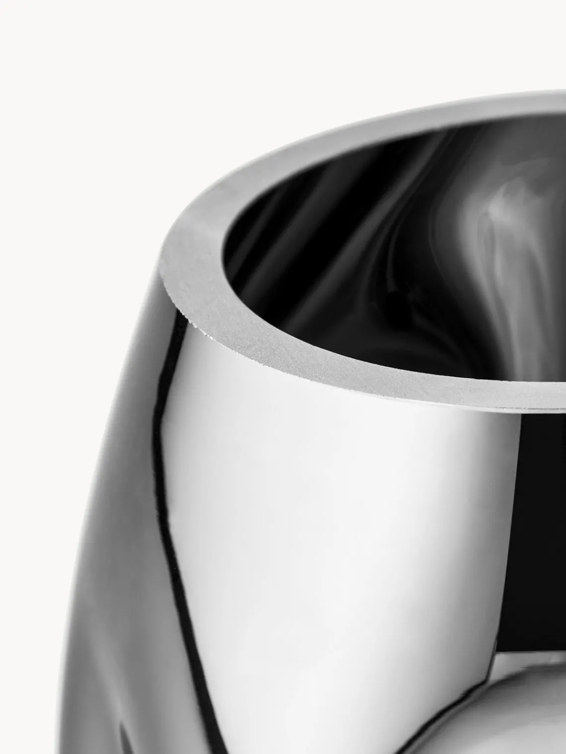 Jarrones|Jarrones>Westwing Collection Jarrón pequeño de vidrio soplado artesanalmente Mirror, 17 cm Plateado