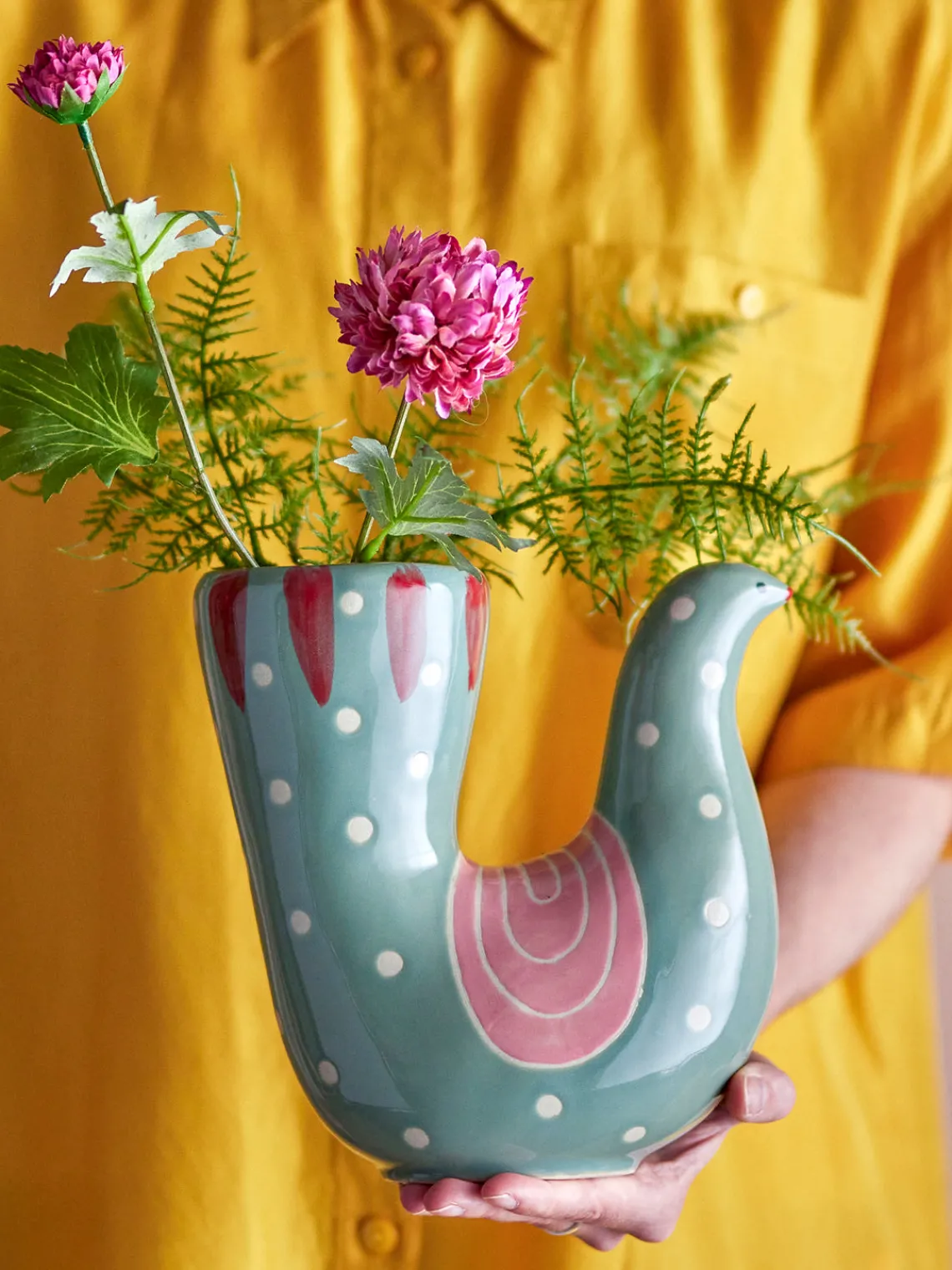 Jarrones|Jarrones>Bloomingville Jarrón pintado a mano Trudy, 19 cm