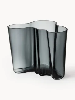 Jarrones|Jarrones>iittala Jarrón soplado artesanalmente Alvar Aalto, 16 cm Gris oscuro transparente