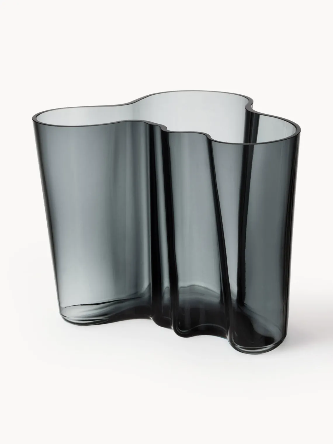 Jarrones|Jarrones>iittala Jarrón soplado artesanalmente Alvar Aalto, 16 cm Gris oscuro transparente