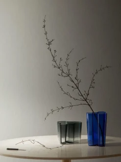 Jarrones|Jarrones>iittala Jarrón soplado artesanalmente Alvar Aalto, 16 cm Gris oscuro transparente