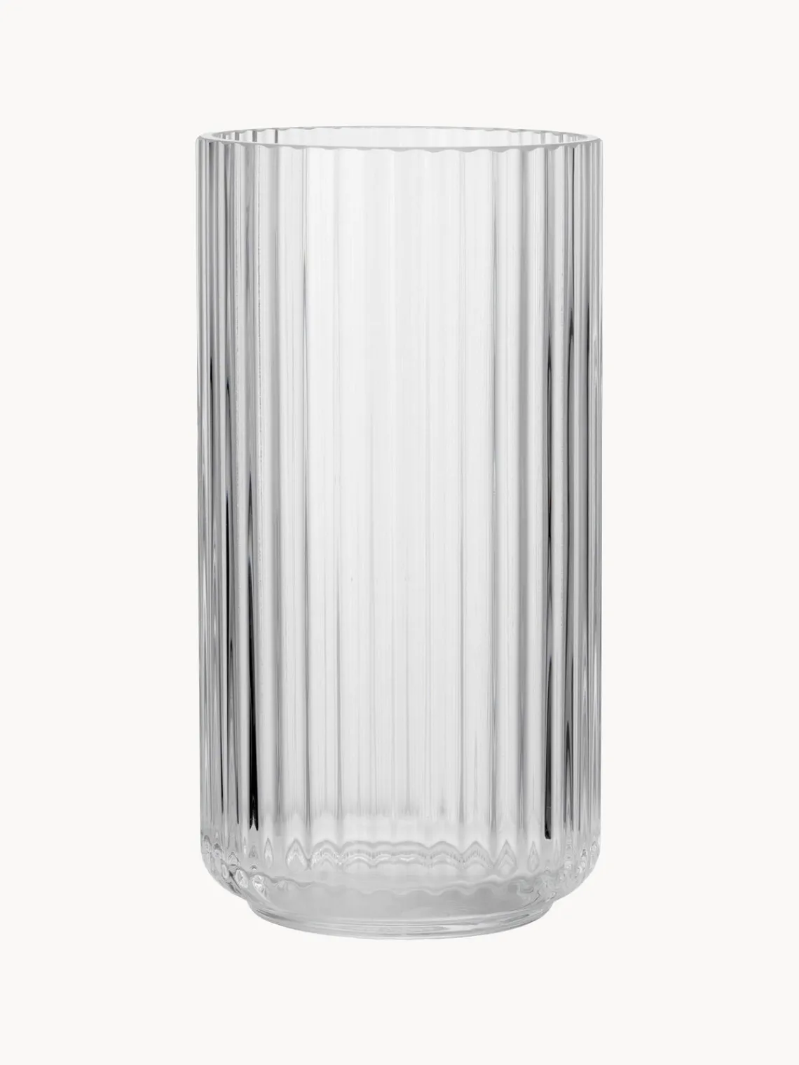 Jarrones|Jarrones>Lyngby Porcelaen Jarrón soplado artesanalmente Lyngby, 21 cm Transparente