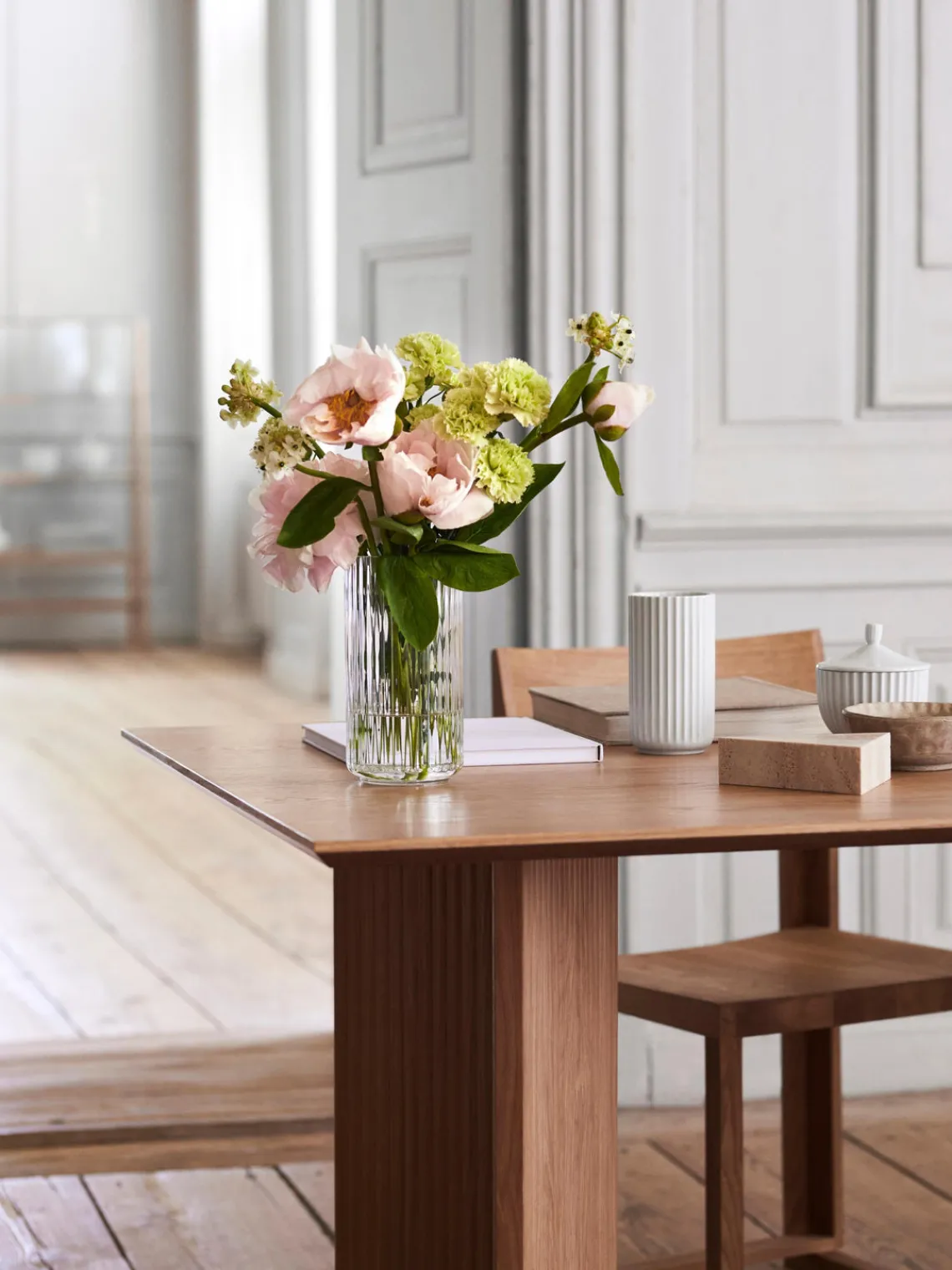 Jarrones|Jarrones>Lyngby Porcelaen Jarrón soplado artesanalmente Lyngby, 21 cm Transparente