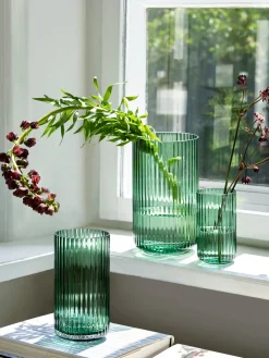 Jarrones|Jarrones>Lyngby Porcelaen Jarrón soplado artesanalmente Lyngby, 25 cm Verde