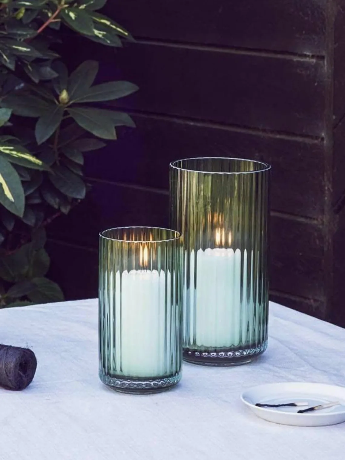 Jarrones|Jarrones>Lyngby Porcelaen Jarrón soplado artesanalmente Lyngby, 25 cm Verde